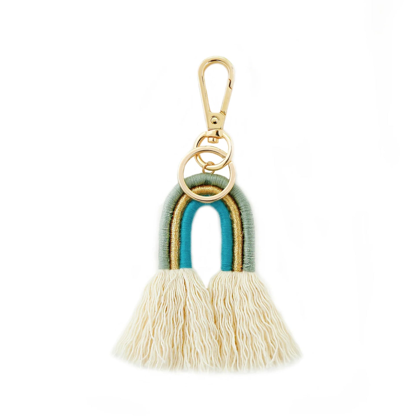 Fashion Rainbow Keychain Bohemian Tassel Key Chain Car Keyring Holder Women Girl Bag Ornaments Handbag Charms Wallet Purse Decor