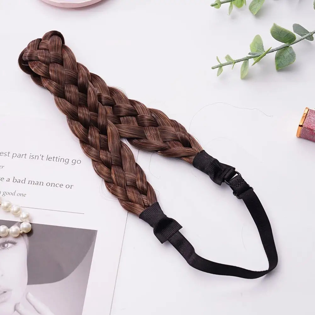 Synthetic Wig Twist Hair Band Boho Locks Wig Headband Women Boho Plait Braid Hair Band Headbands For Hair Woman Accessories