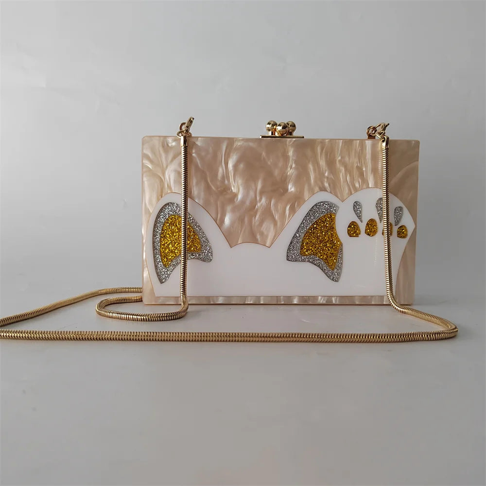 Cartoon Pearl Nude White Female Mini Wallet Brand Women Acrylic Evening Bag Wedding Party Clutch Purse Prom Casual Box Handbag