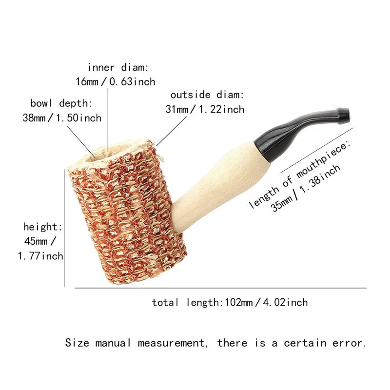 1/6pcs Small Corn Smoking Pipe Practice Corn Tobacco Pipe Cigarette Pipes Disposable Corncob Pipe Smoke Pipe Corn Cob Pipe 102mm