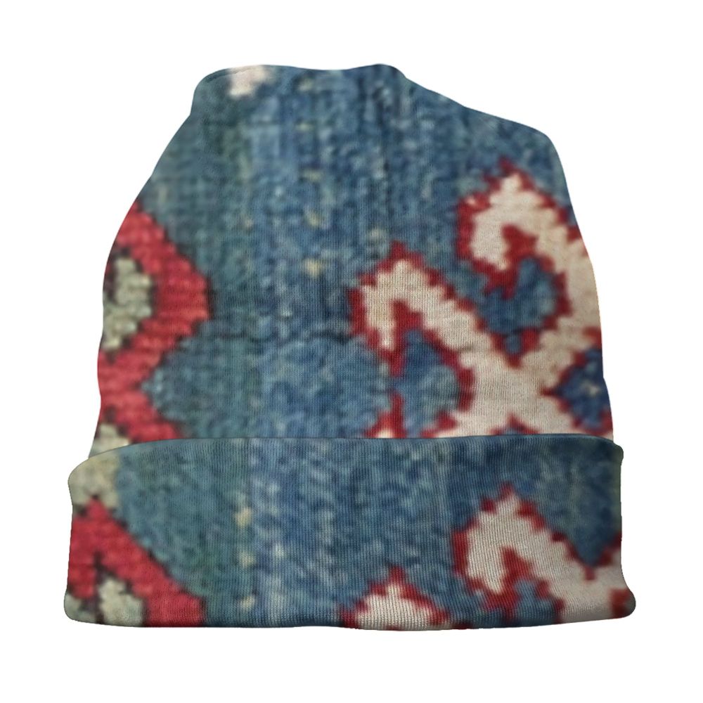 Custom Persian Kilim Print Skullies Beanies Caps Cool Warm Knitted Hats Unisex Bohemian Geometric Ethnic Style Bonnet Hats