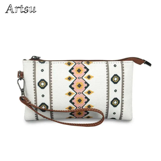 Hot Selling Bohemian Style Women's Wallet Fashion European American Retro Portable Women's Bag Leisure Trend Zipper Small Wallet