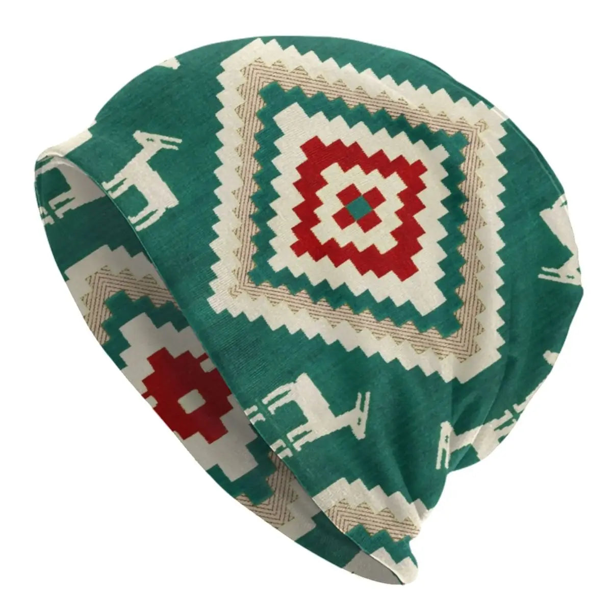 Custom Persian Kilim Print Skullies Beanies Caps Cool Warm Knitted Hats Unisex Bohemian Geometric Ethnic Style Bonnet Hats