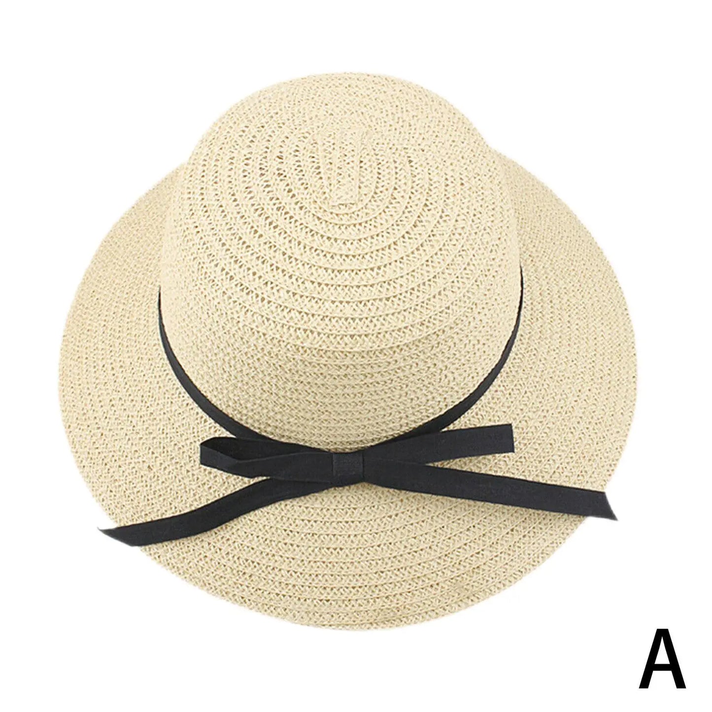 Summer Hats For Women Sun Hat Beach Ladies Fashion Flat Bowknot Panama Lady Casual Sun Hats For Women Straw Hat