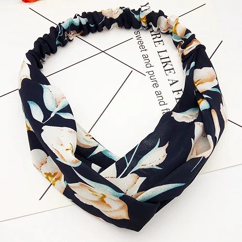 BOHOWAII Bandeau Cheveux Hair Band for Women Wide Head Wraps Knotted Elastic Teen Girls Yoga Workout Diademas Boho Chic Bandana