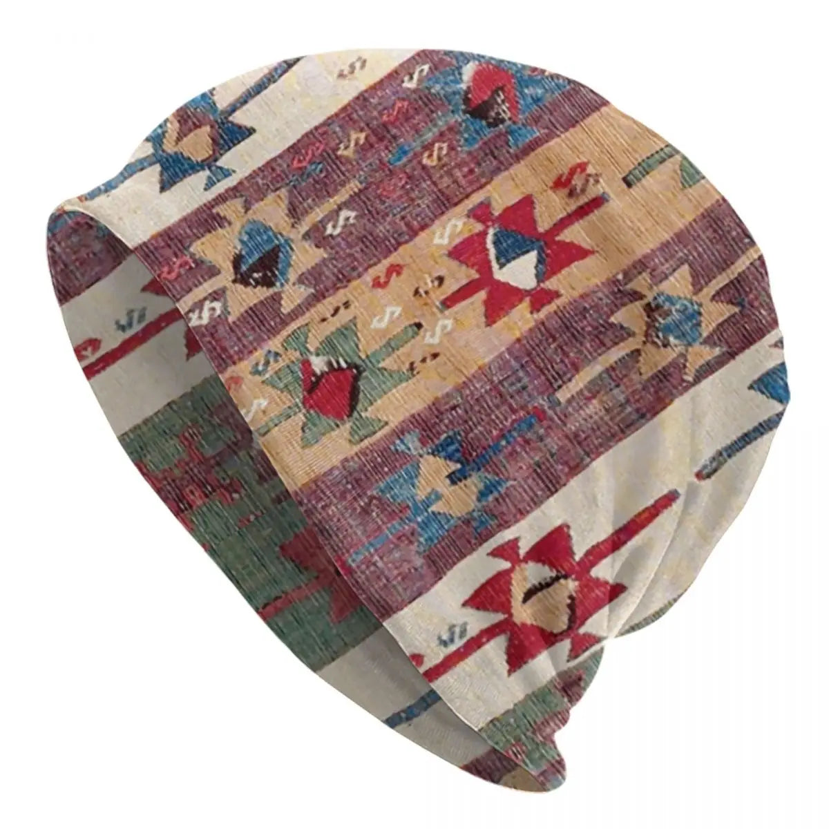 Custom Persian Kilim Print Skullies Beanies Caps Cool Warm Knitted Hats Unisex Bohemian Geometric Ethnic Style Bonnet Hats
