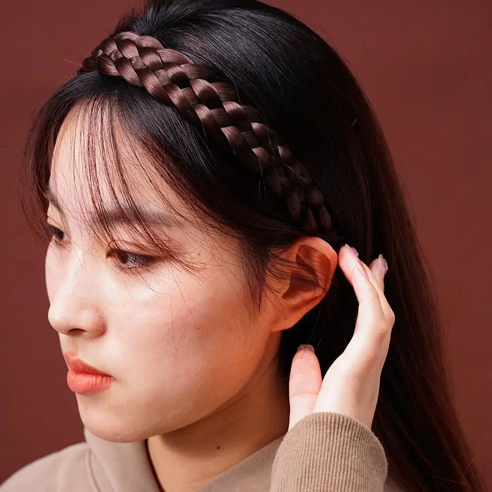 Synthetic Wig Twist Hair Band Boho Locks Wig Headband Women Boho Plait Braid Hair Band Headbands For Hair Woman Accessories