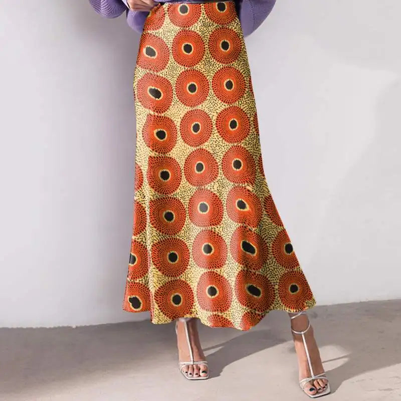 Plus Size 5XL VONDA Women Maxi Long Skirts 2024 Fashion Elegant Printed Skirts Office Casual Loose Ruffle Party Bottoms Baggy