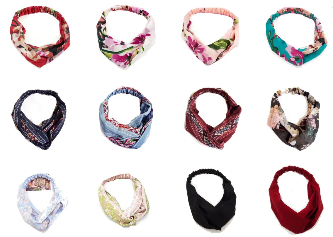 BOHOWAII Bandeau Cheveux Hair Band for Women Wide Head Wraps Knotted Elastic Teen Girls Yoga Workout Diademas Boho Chic Bandana