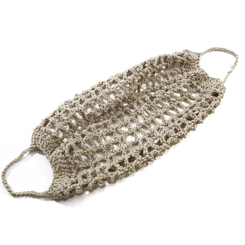 Macrame Handwoven Fruit Hammock Banana Holder Boho Cotton Rope Hanging Net Basket Home Kitchen Under Cabinet