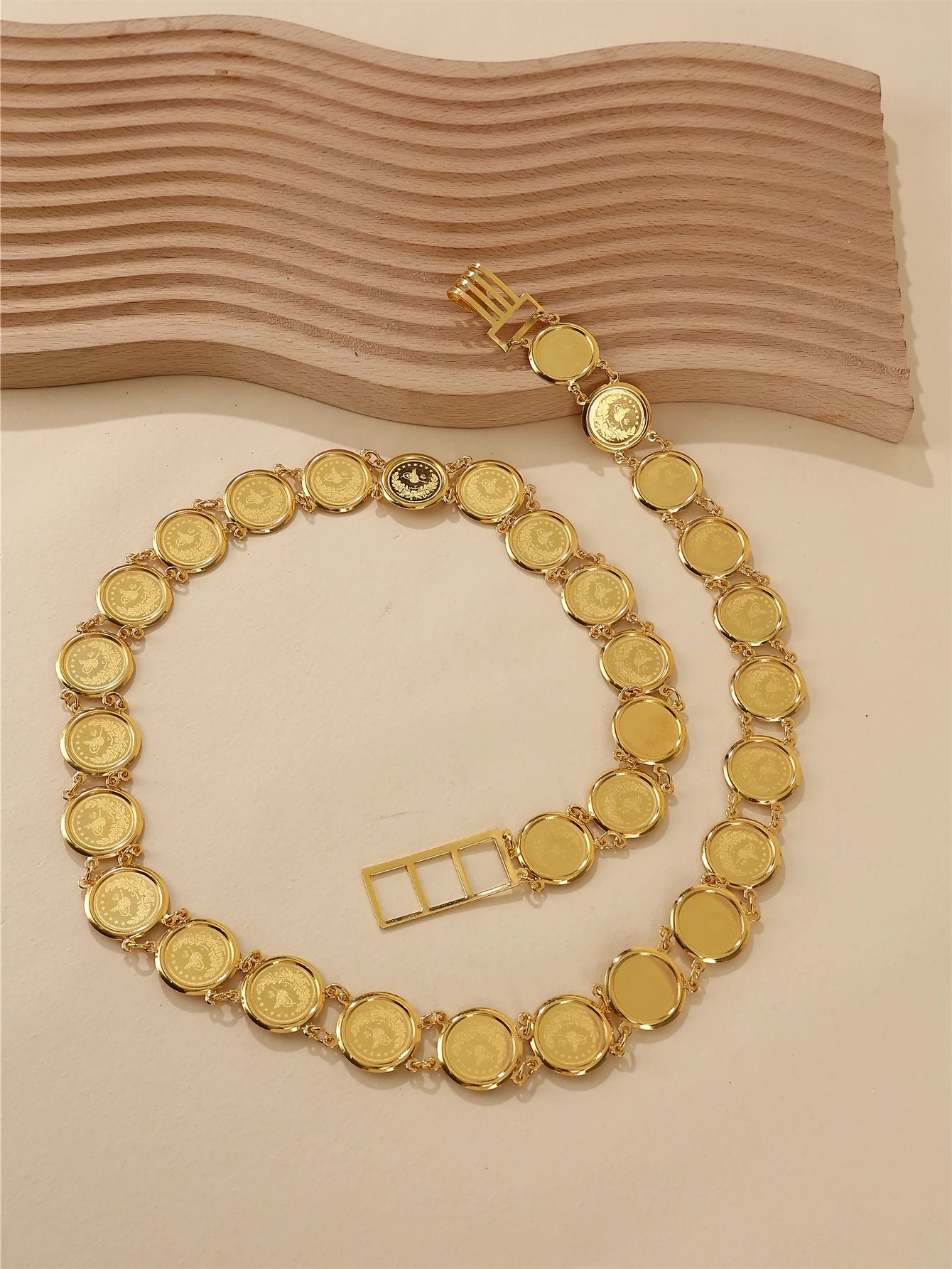 Fashion Algerian Bridal Coins Gold Plated Belt Traditional Arab Festival Woman Wedding Party Metal Waist Chain Jewelry