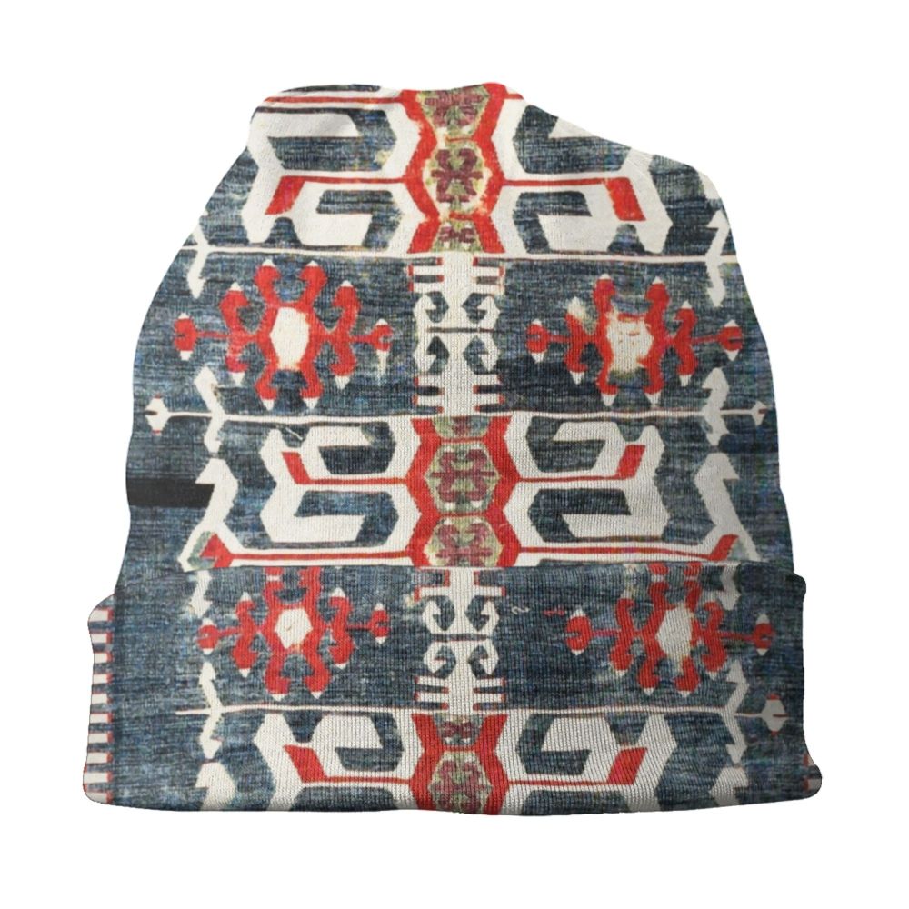 Custom Persian Kilim Print Skullies Beanies Caps Cool Warm Knitted Hats Unisex Bohemian Geometric Ethnic Style Bonnet Hats