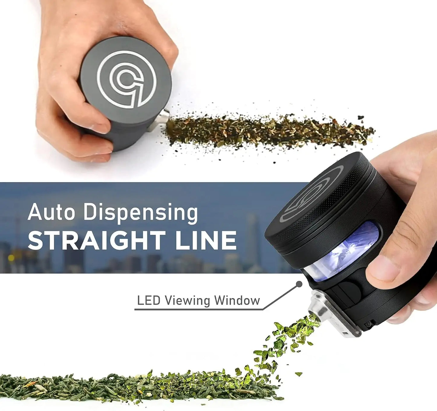 Herb Grinder Automatic Herbal Spice Dispenser Large 2.5" Aluminum Alloy (Grey) Grinders Pink grinder Dichavador Pump and grind