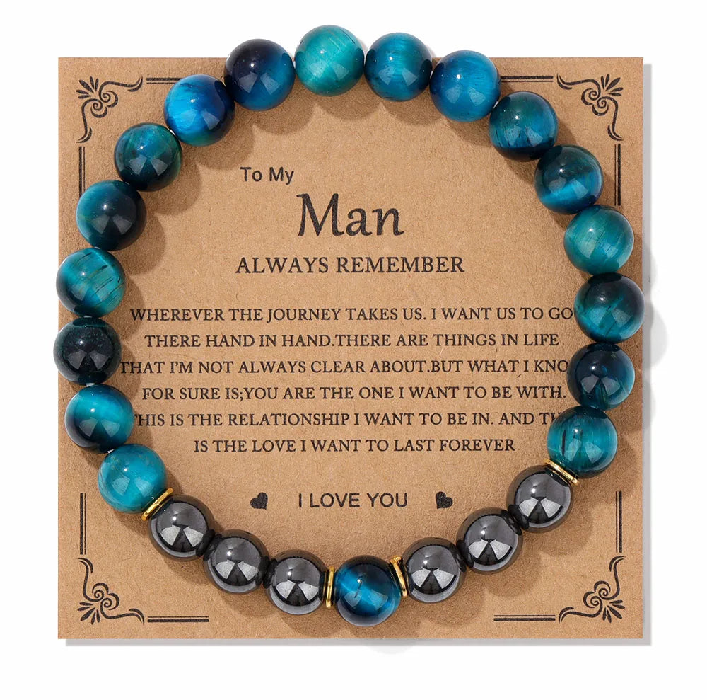 Fashion Tiger Eye Beaded Bracelet Natural Stone Stretch Bracelet With Different Blessings Women Men Protection Spiritual Jewelry