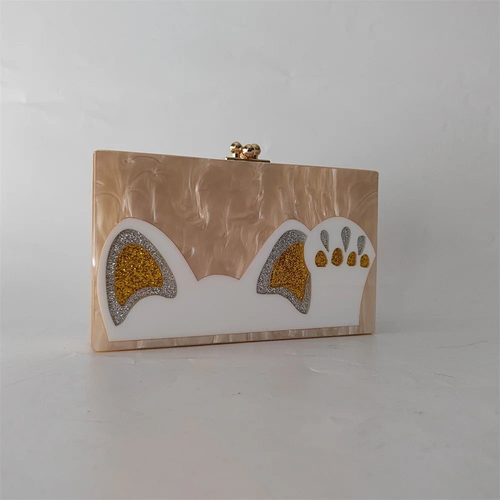 Cartoon Pearl Nude White Female Mini Wallet Brand Women Acrylic Evening Bag Wedding Party Clutch Purse Prom Casual Box Handbag