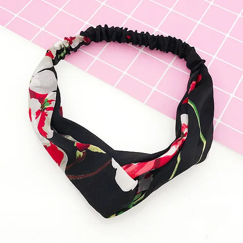 BOHOWAII Bandeau Cheveux Hair Band for Women Wide Head Wraps Knotted Elastic Teen Girls Yoga Workout Diademas Boho Chic Bandana