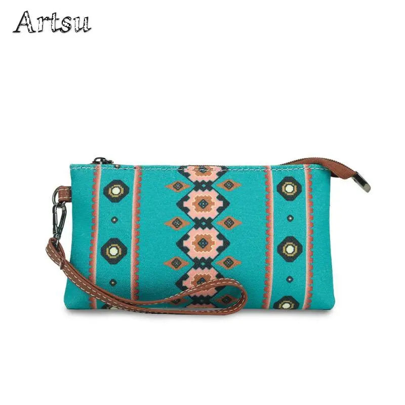 Hot Selling Bohemian Style Women's Wallet Fashion European American Retro Portable Women's Bag Leisure Trend Zipper Small Wallet