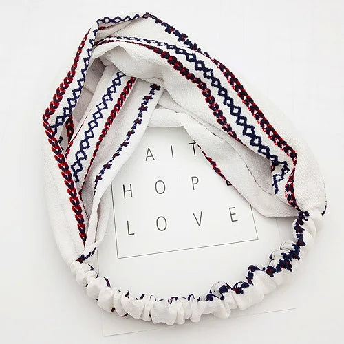 BOHOWAII Bandeau Cheveux Hair Band for Women Wide Head Wraps Knotted Elastic Teen Girls Yoga Workout Diademas Boho Chic Bandana