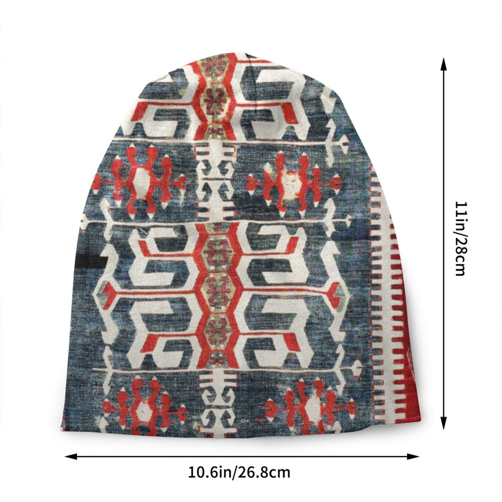 Custom Persian Kilim Print Skullies Beanies Caps Cool Warm Knitted Hats Unisex Bohemian Geometric Ethnic Style Bonnet Hats