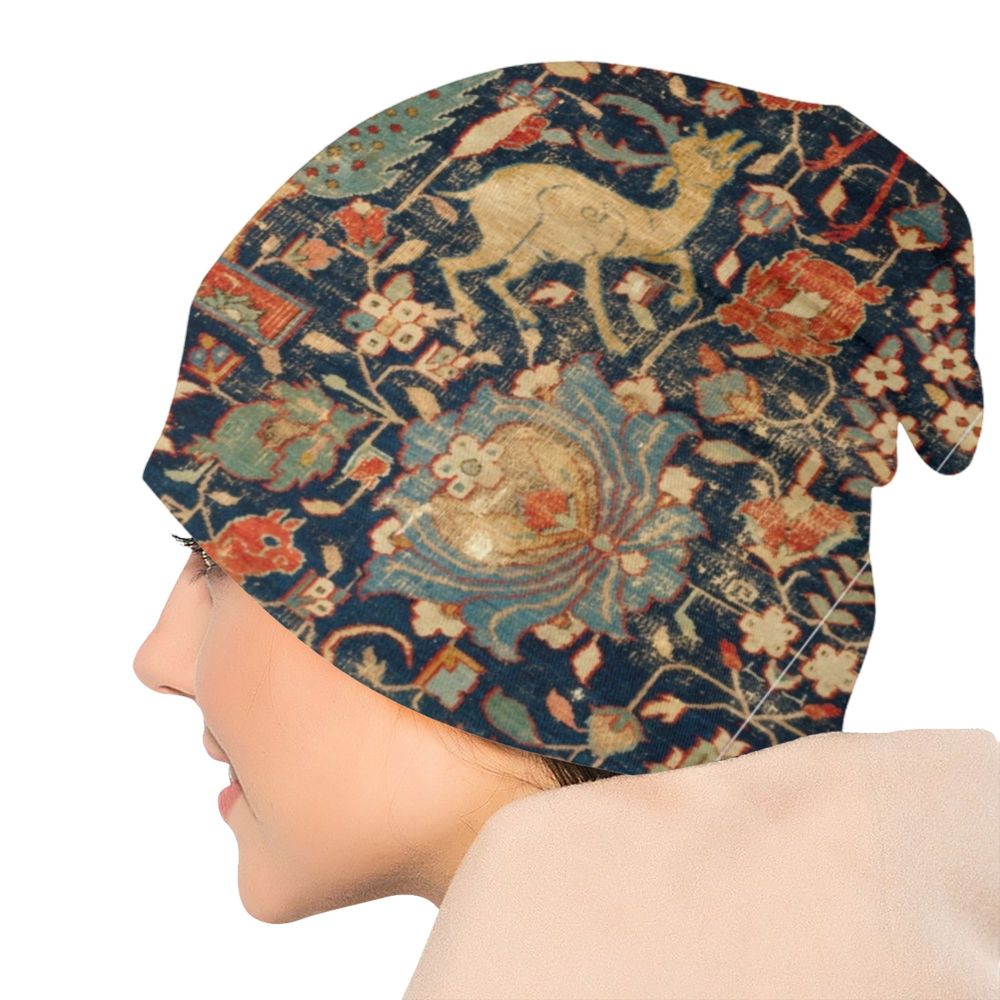 Custom Persian Kilim Print Skullies Beanies Caps Cool Warm Knitted Hats Unisex Bohemian Geometric Ethnic Style Bonnet Hats
