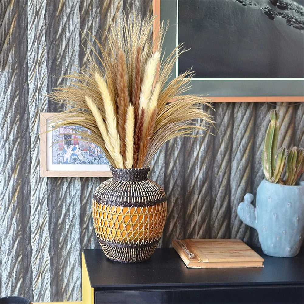 60PCS Dry Flower For Decoration Pampas Grass Boho Home Decor Country Wedding Accessories Deco Dried Flowers Dekoration Pampa