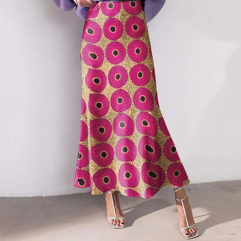 Plus Size 5XL VONDA Women Maxi Long Skirts 2024 Fashion Elegant Printed Skirts Office Casual Loose Ruffle Party Bottoms Baggy