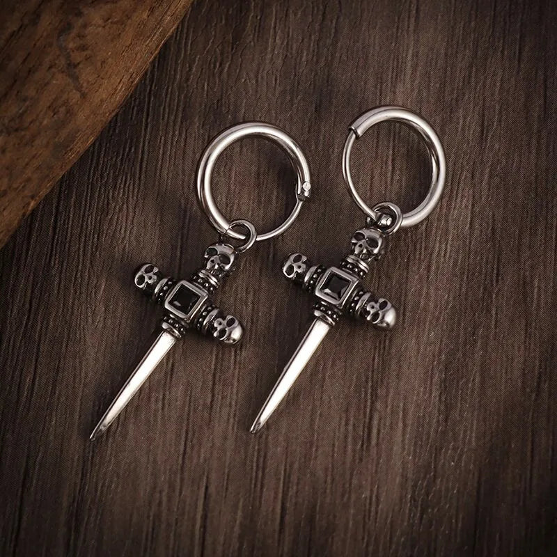Vintage Simple Small Hoop Earrings Stainless Steel Hypoallergenic Earrings for Men Women Cool Indian Boho Jewelry