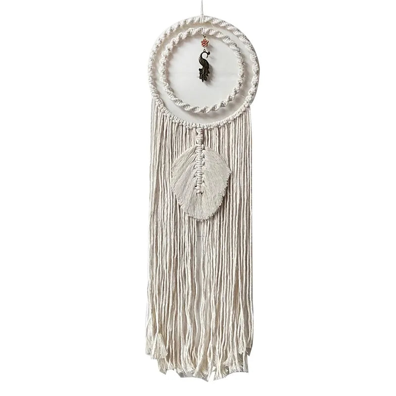 Macrame Wall Hanging Tapestry Dreamcatcher Hand-Woven Bohemia Tassel Curtain Tapestry Wedding Backgrou Boho Decor