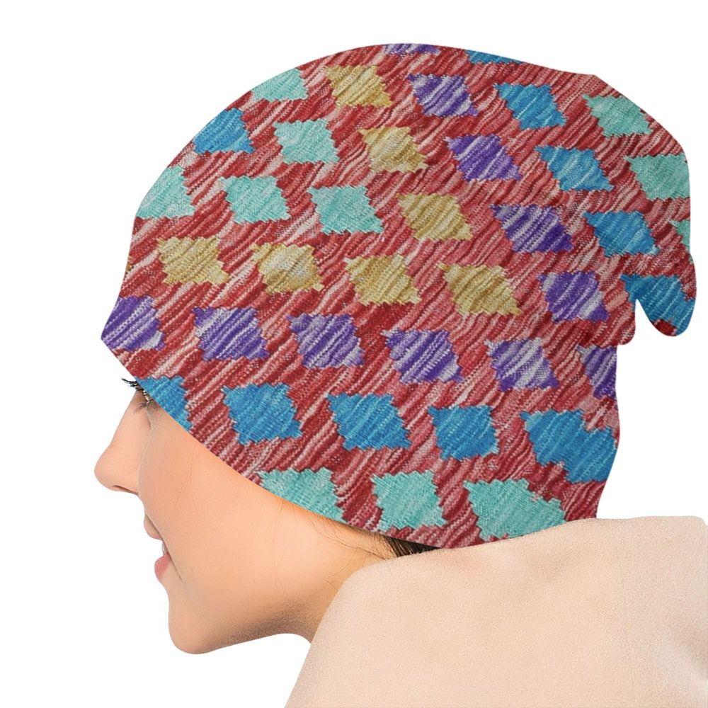 Custom Persian Kilim Print Skullies Beanies Caps Cool Warm Knitted Hats Unisex Bohemian Geometric Ethnic Style Bonnet Hats