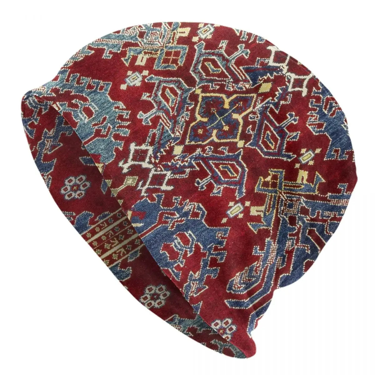 Custom Persian Kilim Print Skullies Beanies Caps Cool Warm Knitted Hats Unisex Bohemian Geometric Ethnic Style Bonnet Hats