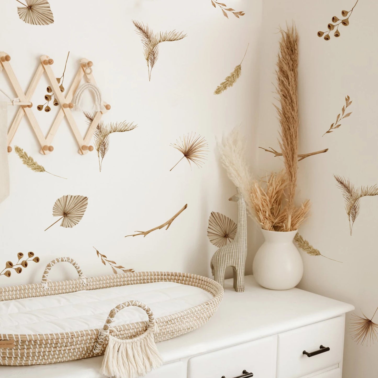 Boho Watercolour Flower Wall Stickers for Kids Rooms Living Room Wall Decor Kitchen Decoration Decals Art Decal Mural Background