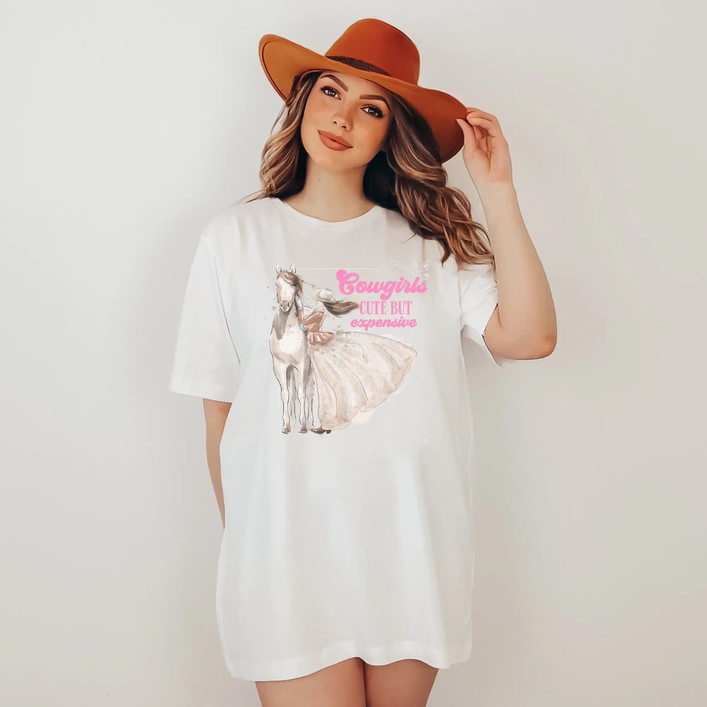 Cowgirl Cute But Expensive T Shirt Country Western graphic Girls Trip Nashville Las Vegas NFR Oversized boho Dress