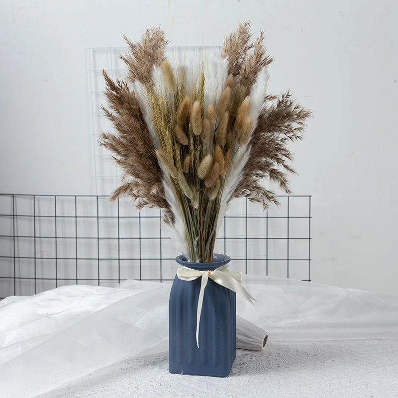60PCS Dry Flower For Decoration Pampas Grass Boho Home Decor Country Wedding Accessories Deco Dried Flowers Dekoration Pampa