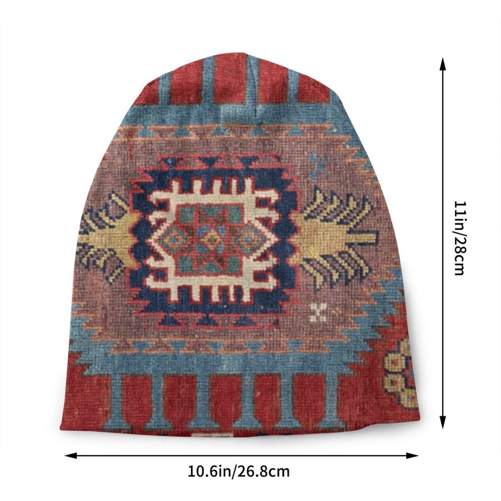 Custom Persian Kilim Print Skullies Beanies Caps Cool Warm Knitted Hats Unisex Bohemian Geometric Ethnic Style Bonnet Hats