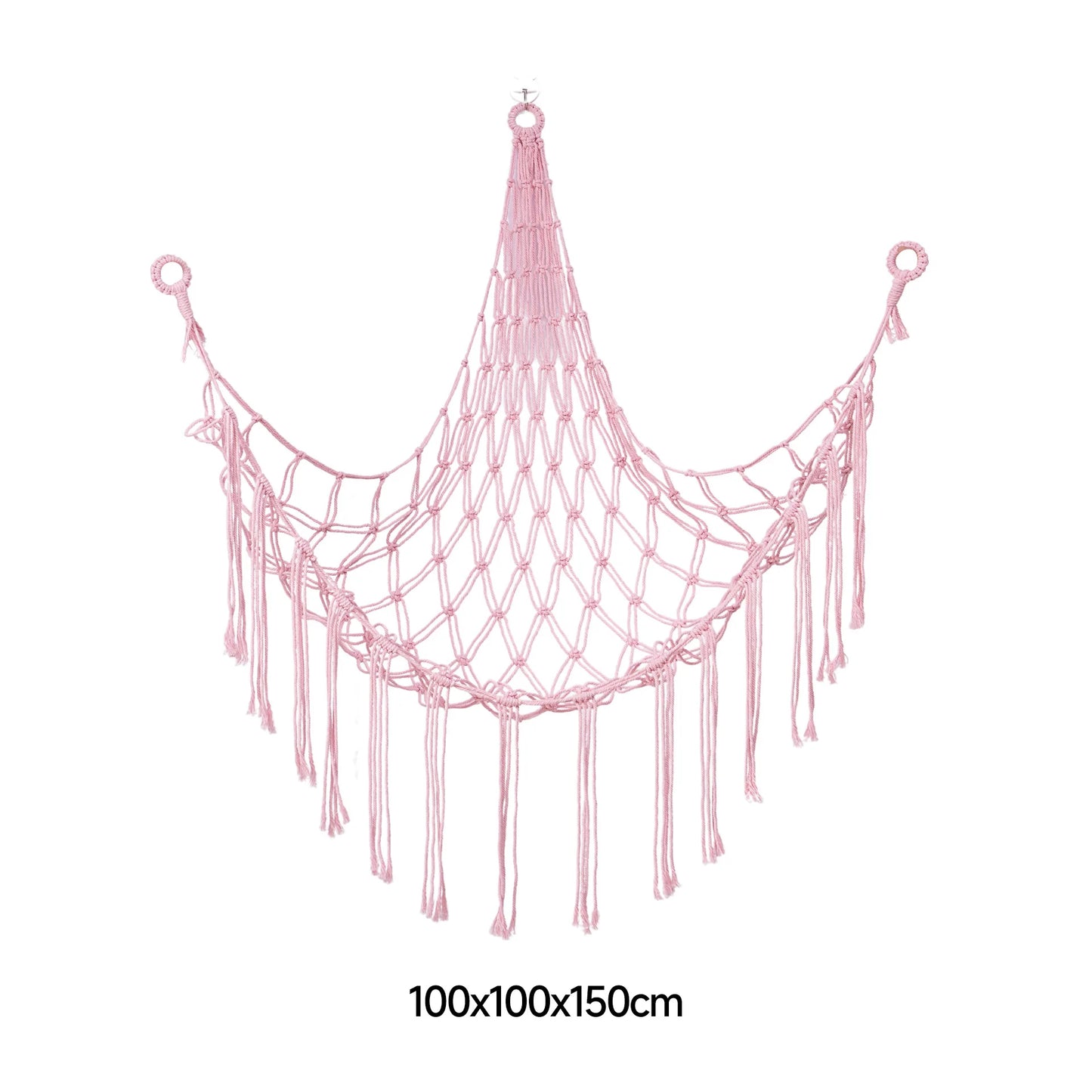 Boho Stuffed Animals Toy Storage Hammock Net Swing Wall Hanging Home Storage Corner Hanging Net Holder Bedroom Home Decor Gift