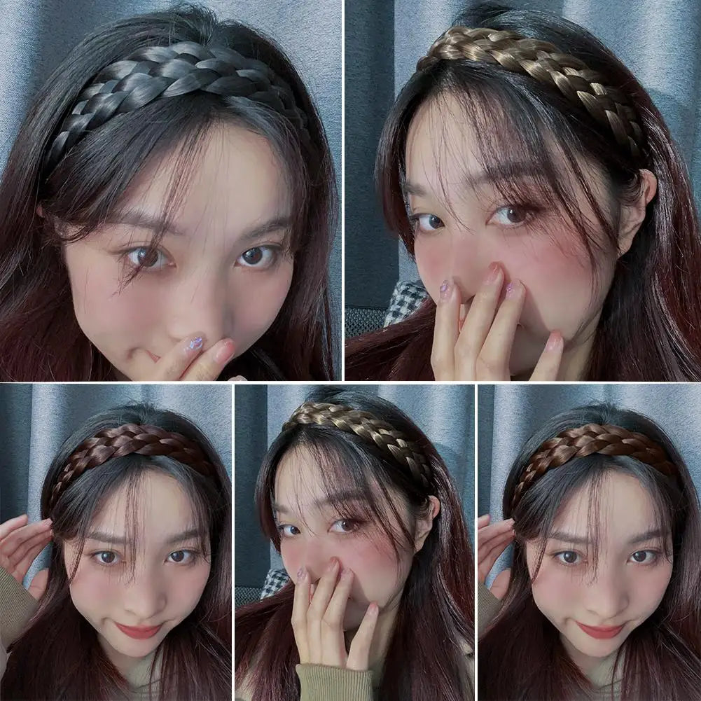 Synthetic Wig Twist Hair Band Boho Locks Wig Headband Women Boho Plait Braid Hair Band Headbands For Hair Woman Accessories