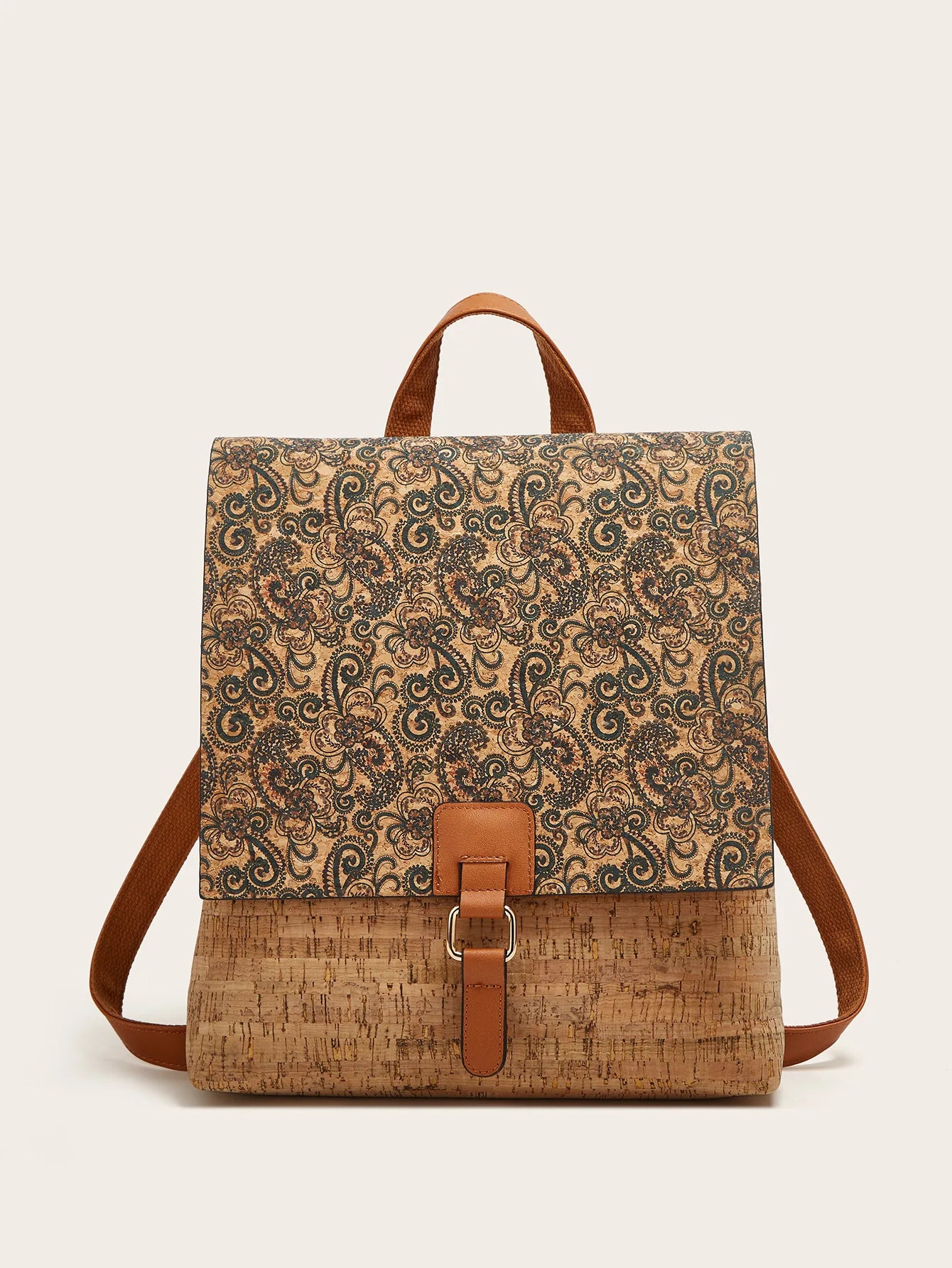 Kraft Paper Big Capacity Hippie Gypsy Backpack Eco-friendly Artificial Leather Boho Bohemian Ibiza Ethnic Laptop Street Backpack