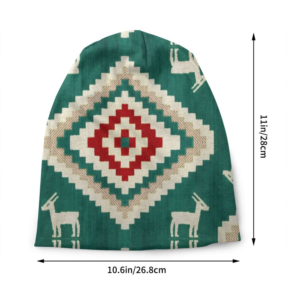 Custom Persian Kilim Print Skullies Beanies Caps Cool Warm Knitted Hats Unisex Bohemian Geometric Ethnic Style Bonnet Hats