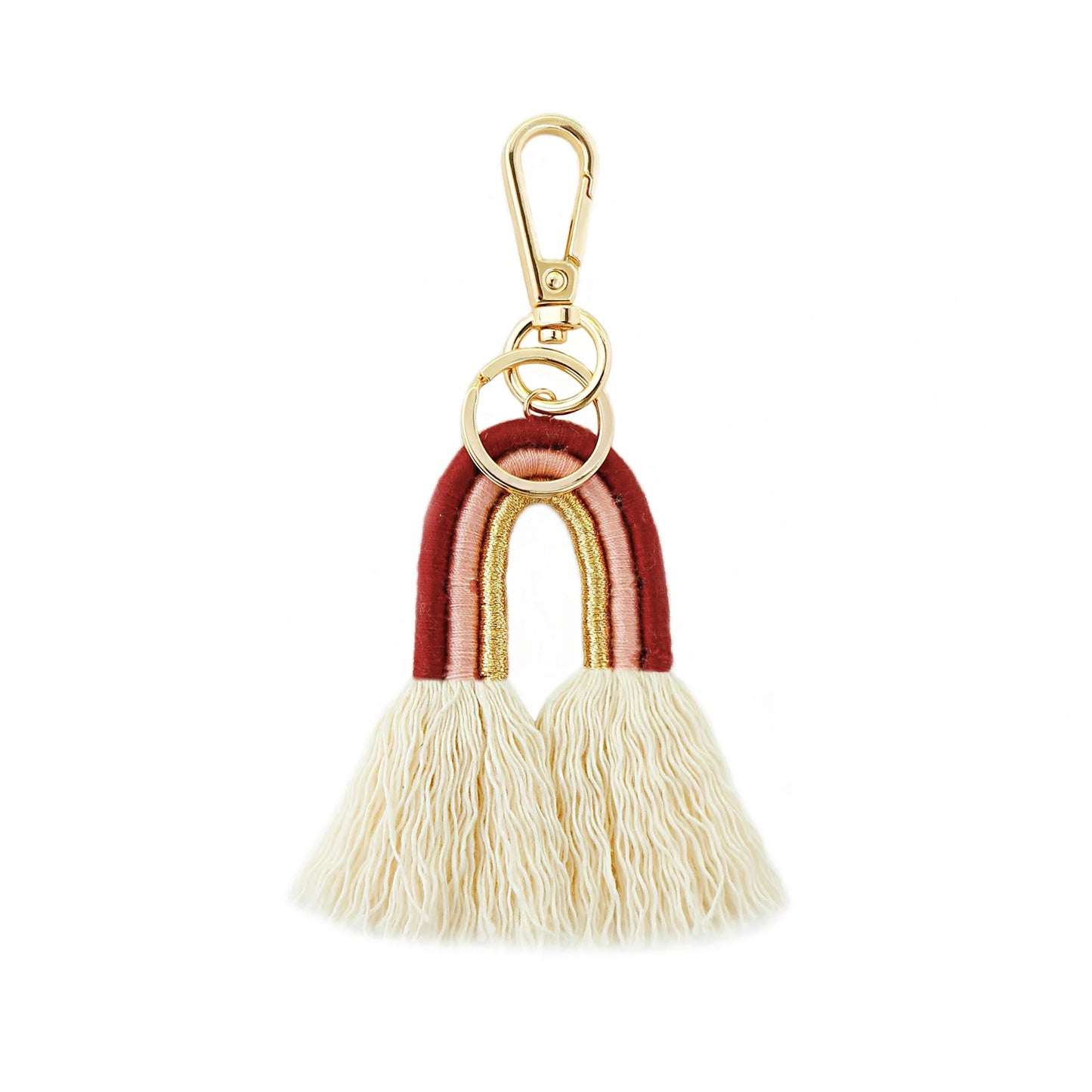 Fashion Rainbow Keychain Bohemian Tassel Key Chain Car Keyring Holder Women Girl Bag Ornaments Handbag Charms Wallet Purse Decor