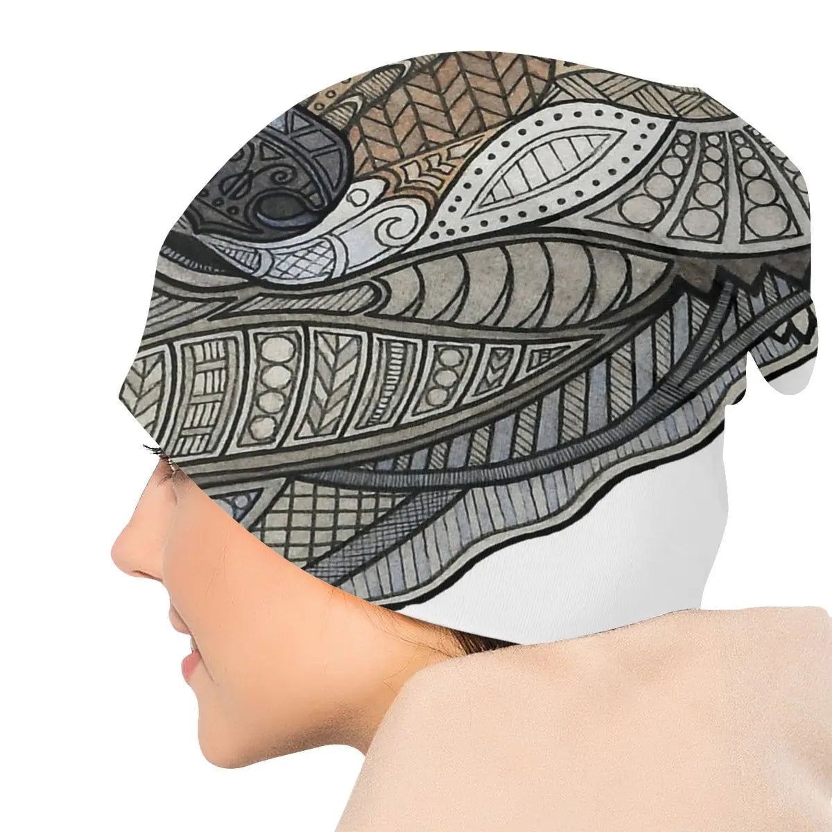 Wolf Norse Mythology Thor Odin Freyja Freyr Loki Yggdrasil Autumn Female Thin Beanies Double Used Cycling Bonnet Hats