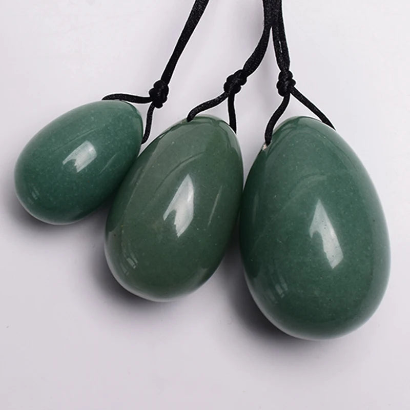 3 PCS Natural Jade Stone Yoni Egg Set Massage Vaginal Balls Muscle Kegel Exercise Women Tightening Crystal Ball Kegel Exerciser