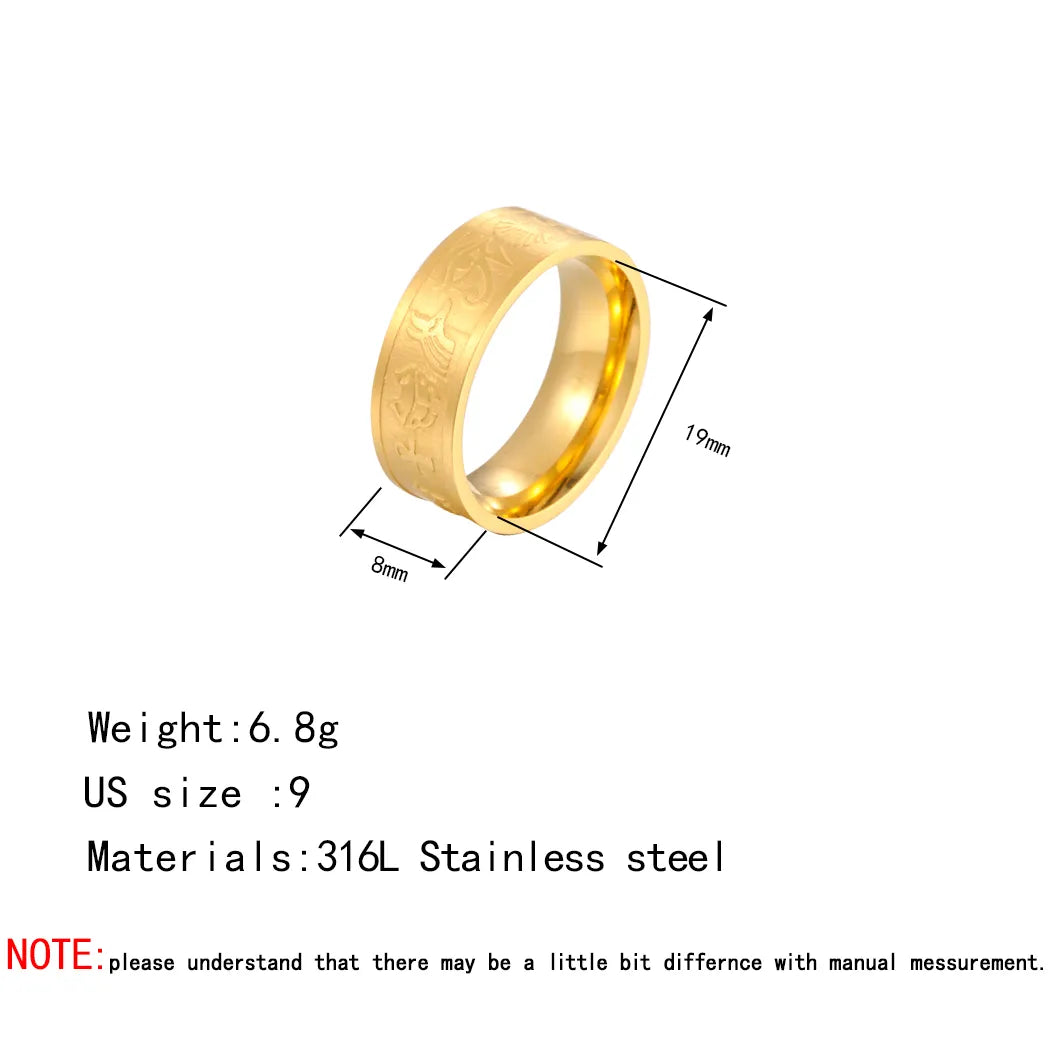Stainless Steel Eye Of Horus Ankh Rings For Men Women Stainless Steel Ancient Egyptian Jewelry Punk Finger Ring