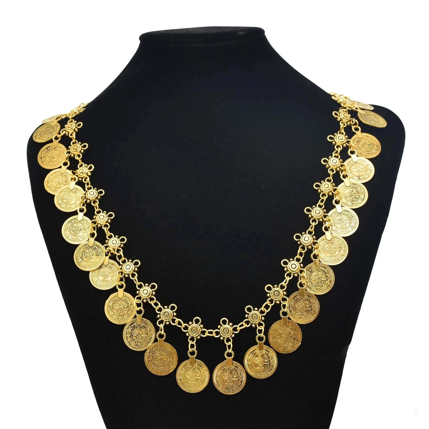 Boho Ethnic Turkish Gypsy Tribal Indian Beach Choker Bib Coin Tassel Collares Necklace For Women Vintage Silvery Afghan Jewelry