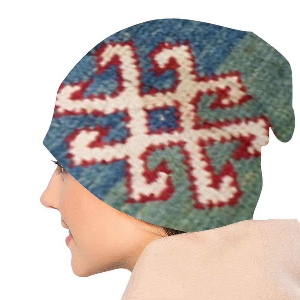Custom Persian Kilim Print Skullies Beanies Caps Cool Warm Knitted Hats Unisex Bohemian Geometric Ethnic Style Bonnet Hats