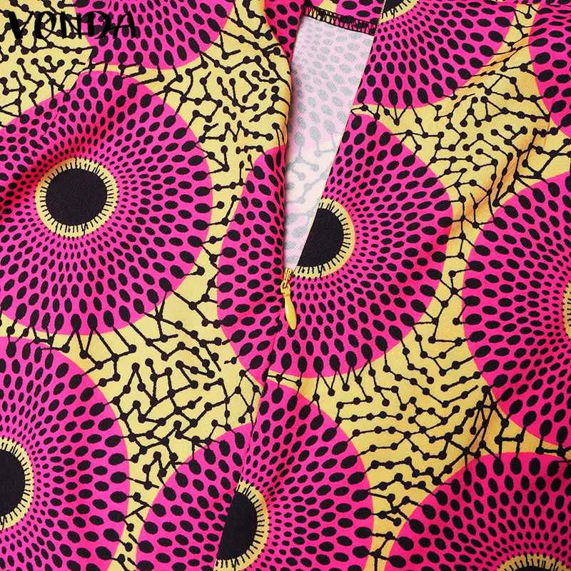 Plus Size 5XL VONDA Women Maxi Long Skirts 2024 Fashion Elegant Printed Skirts Office Casual Loose Ruffle Party Bottoms Baggy