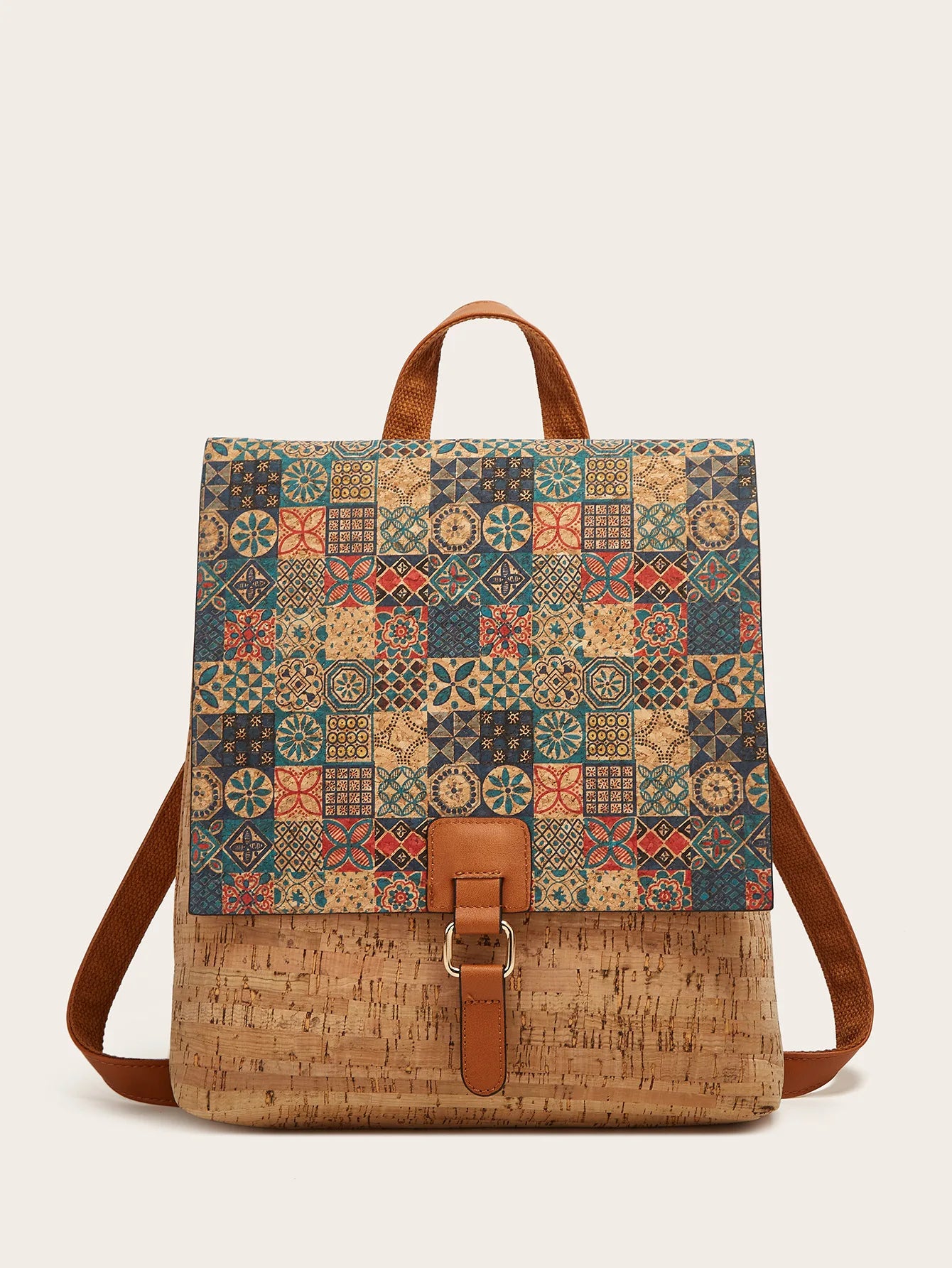 Kraft Paper Big Capacity Hippie Gypsy Backpack Eco-friendly Artificial Leather Boho Bohemian Ibiza Ethnic Laptop Street Backpack