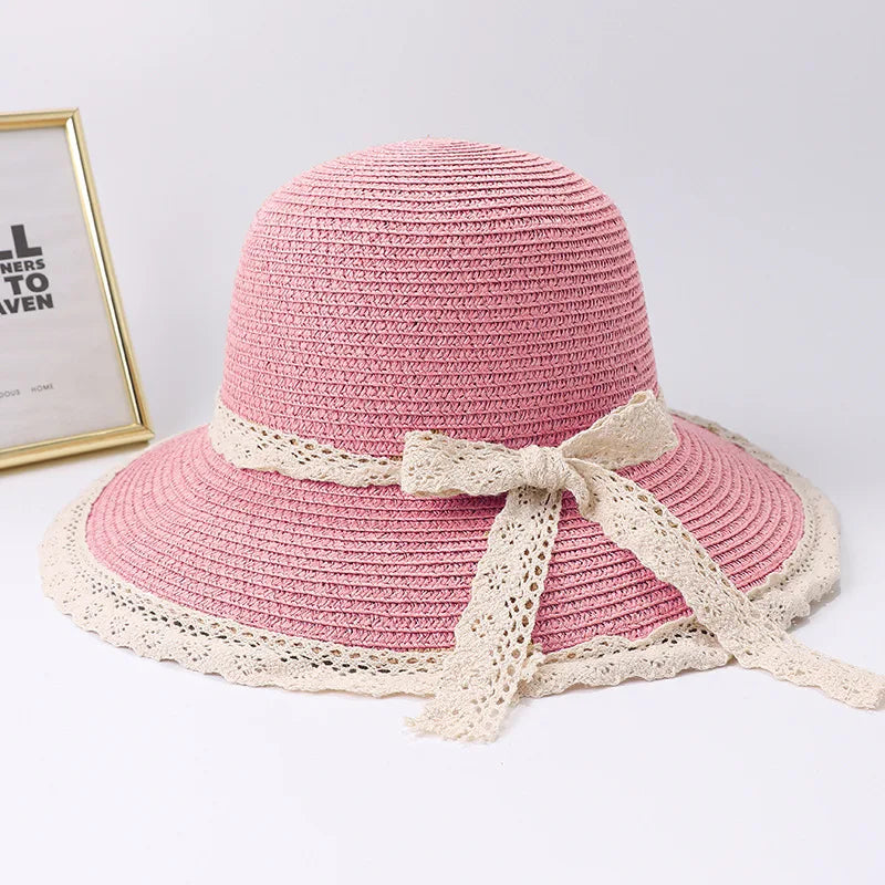 2019 Summer Bow Ribbon Sun Hat Panama Women's Cap Bonnet Beach Straw Hats summer hats for women шляпа соломенная gorro mujer