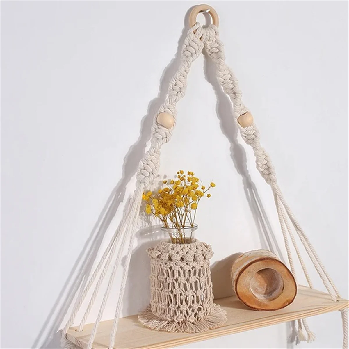 Shelf Boho Decor Shelves on Wall Wood Decoration for Bedroom Living Room A