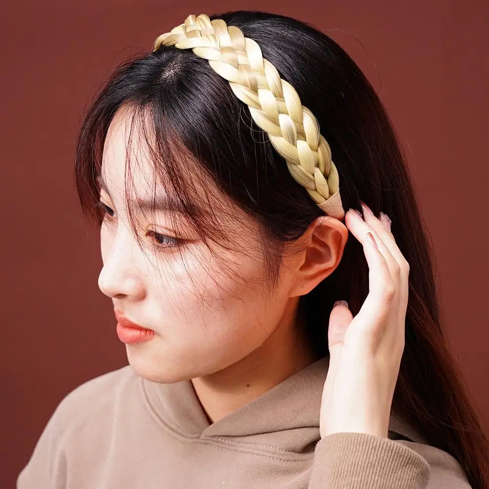 Synthetic Wig Twist Hair Band Boho Locks Wig Headband Women Boho Plait Braid Hair Band Headbands For Hair Woman Accessories