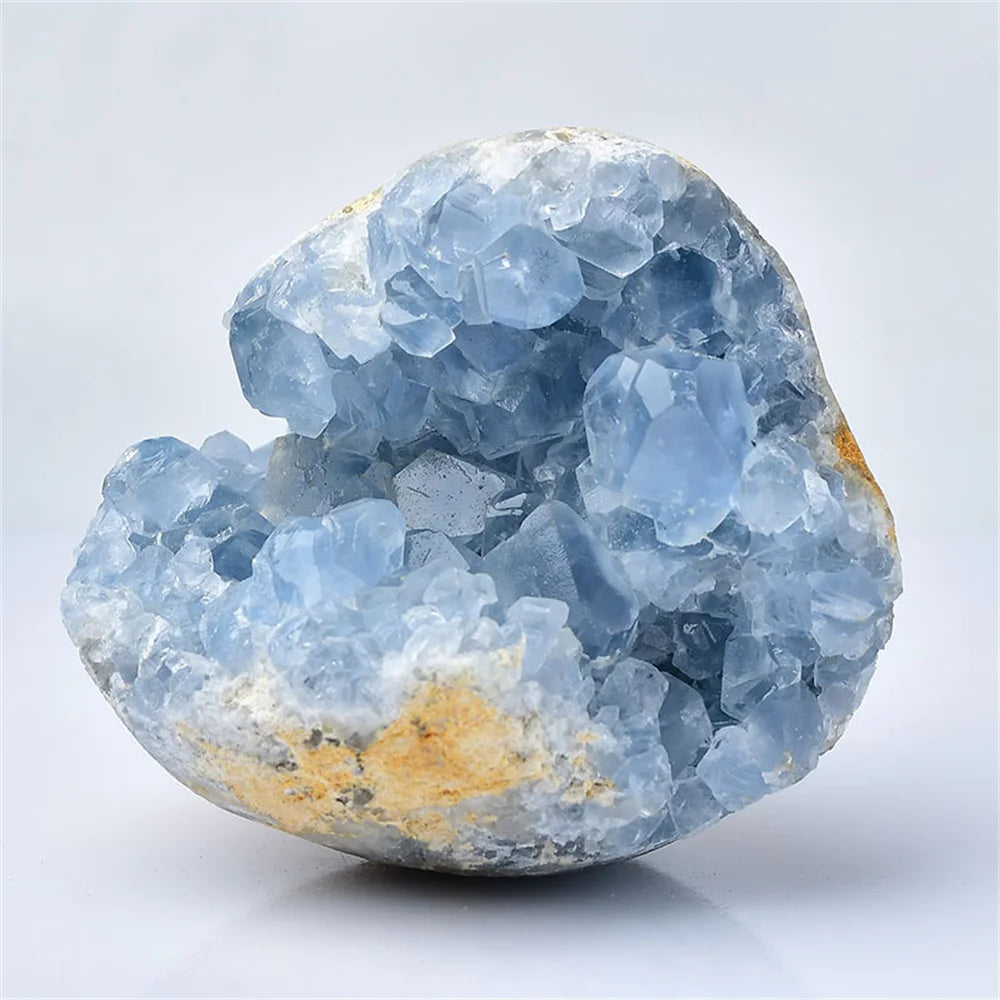 Natural Beautiful Madagascar Druzy Cluster Celestite Crystal Raw Sky Blue Geode Rough Mineral Specimen